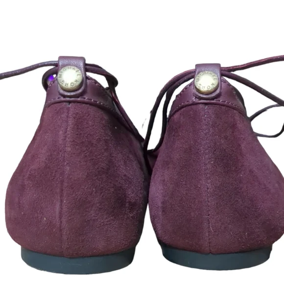 Michael Kors Lace Up Tabby Flats in Burgundy Suede Dark red size 8 - Picture 8 of 15